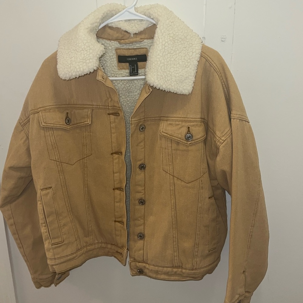Forever 21 faux fur lined jacket - size M